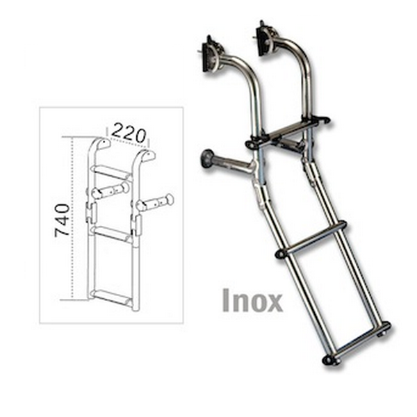 Scaletta a 3 Gradini mod. Cheta Pieghevole - Scalette di Poppa e Prua - MTO  Nautica Store