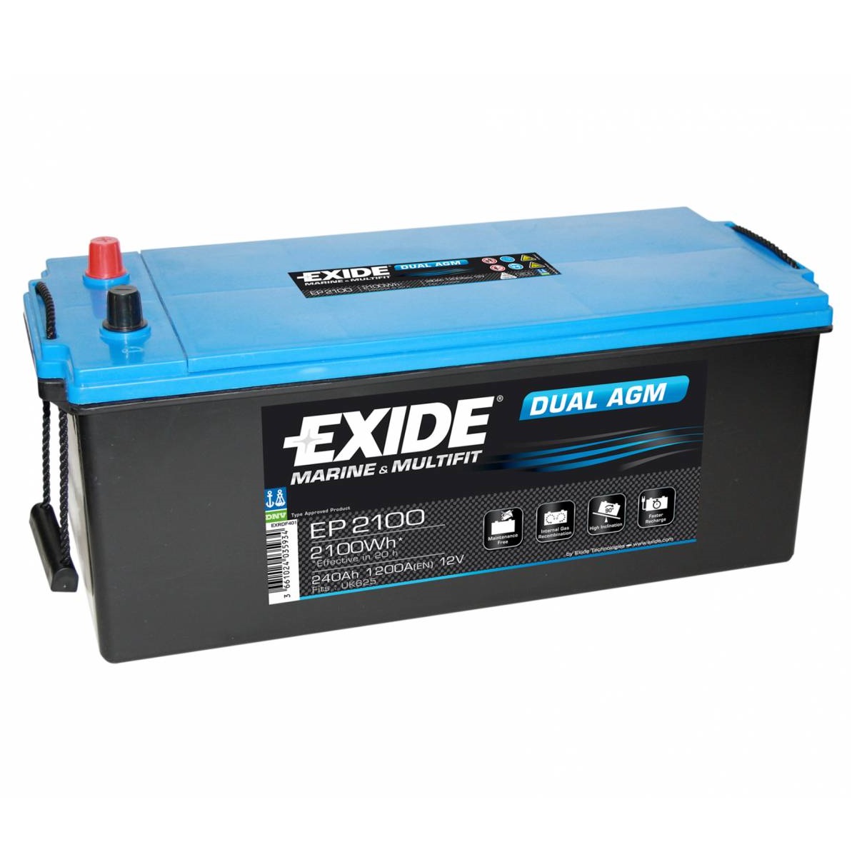 Batterie EXIDE Agm per Servizi ed Avviamento 100Ah 140Ah 240Ah - Batterie -  MTO Nautica Store