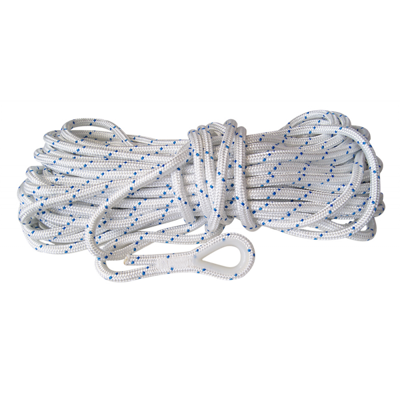 Cima D'ancora Seilflechter Taifun 10 Mm X 30 M, Con Redancia In Acciaio Inox, Resistenza 1900 DaN, Colore Bianco/nero | Per Barche E Yacht