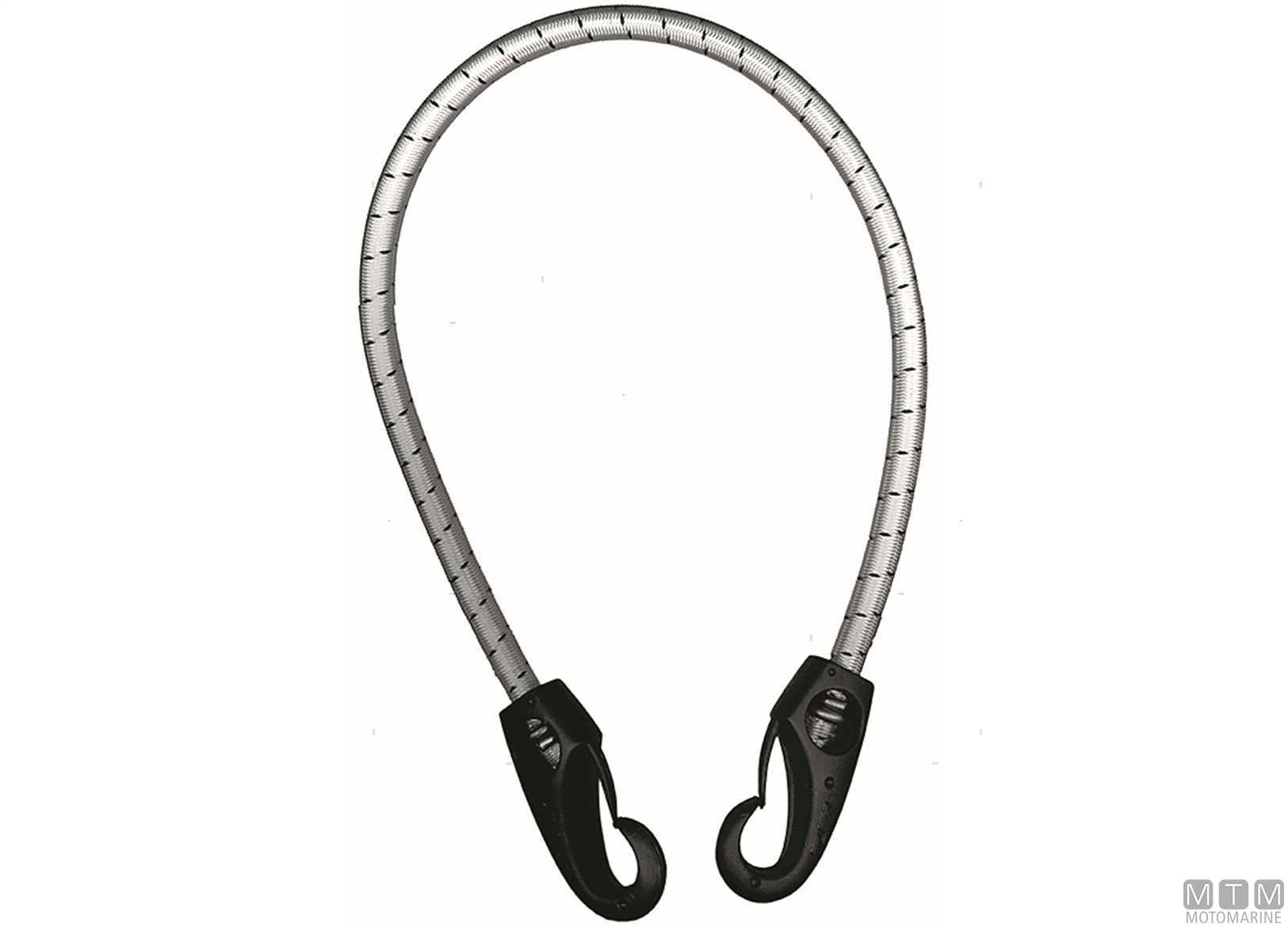 Corda elastica con ganci in nylon nero