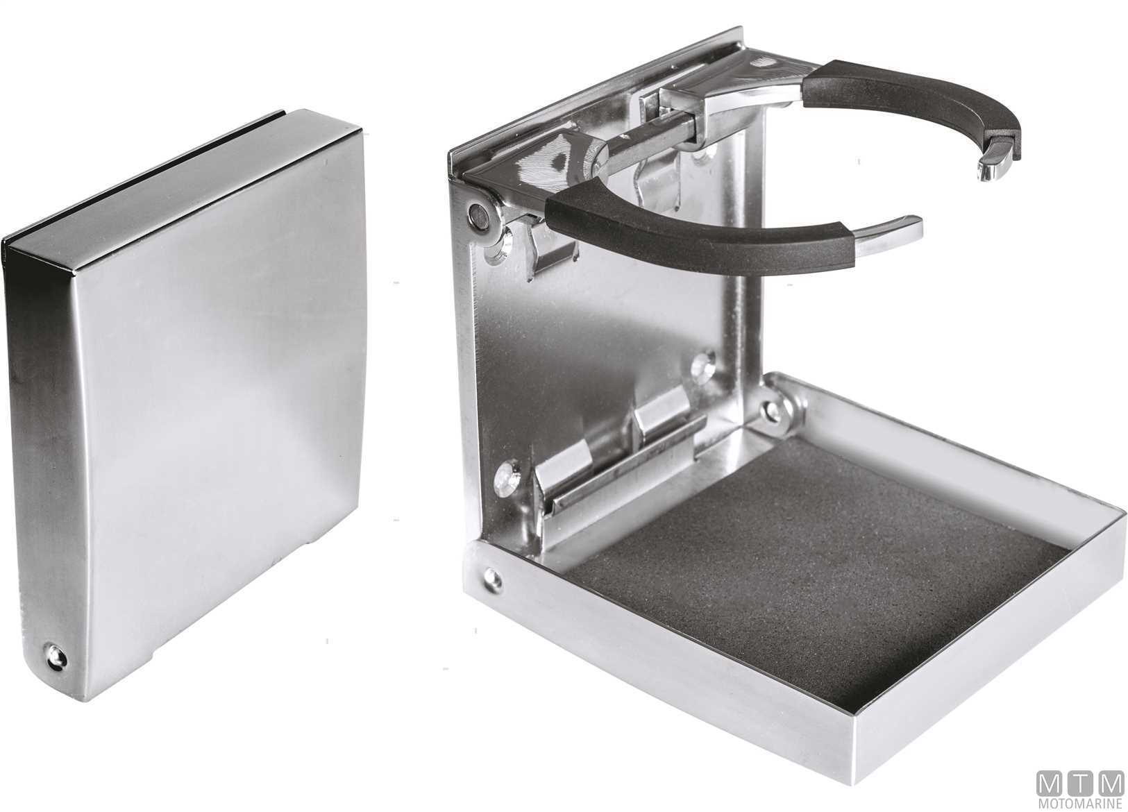 2 Portabicchieri Pieghevoli In Nylon Bianco Per Barca E Auto, Regolabili Fino A 75 Mm, Supporto Bevande