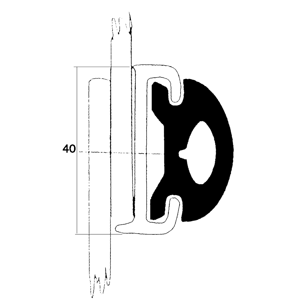 Profilo C in PVC da 40mm - UC40