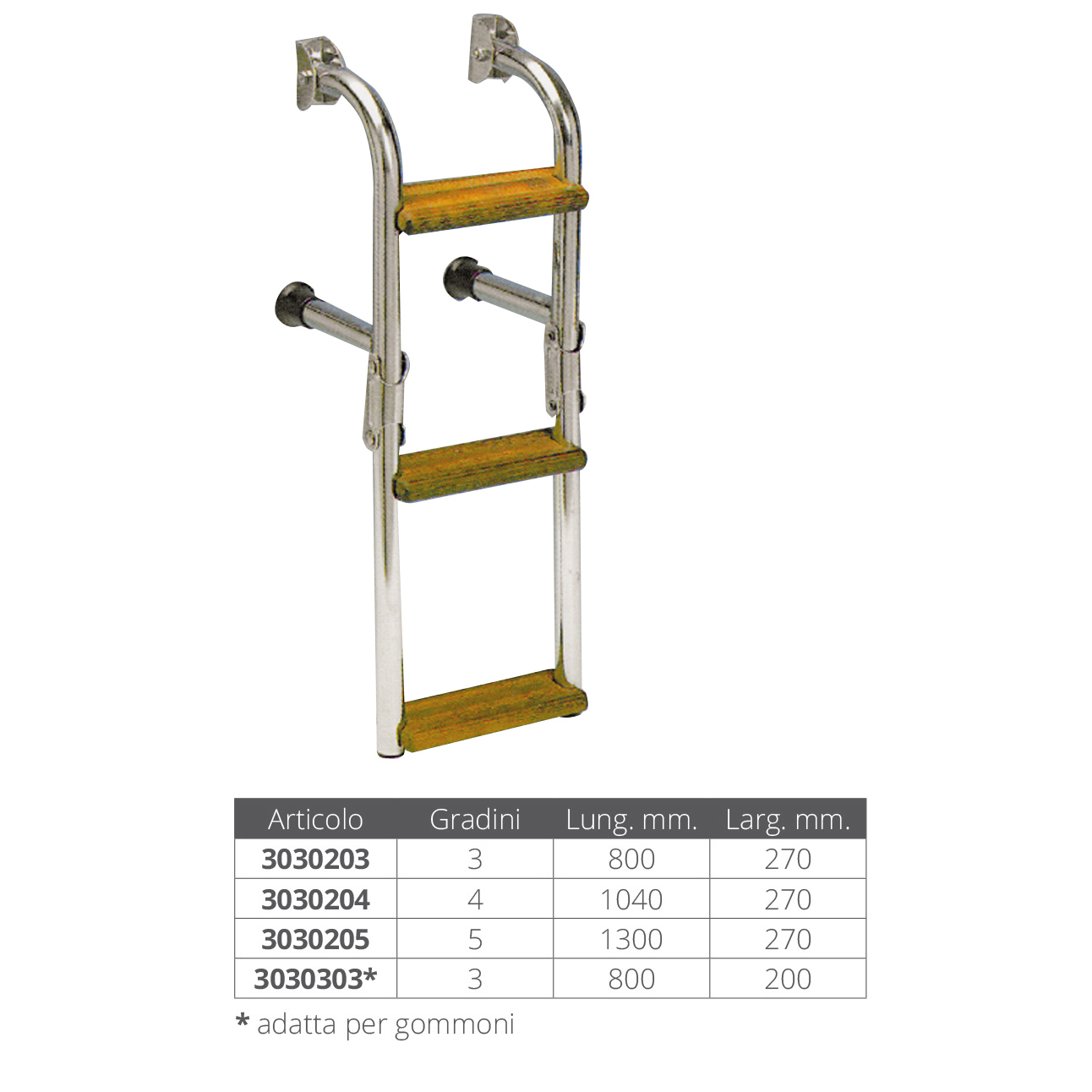 SCALETTA PIEGHEVOLE IN LEGNO 4 GRADINI 90 CM - Gamaronline