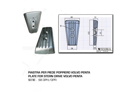 Piastra per Piede Poppiero Volvo Penta Serie SX DPH DPR