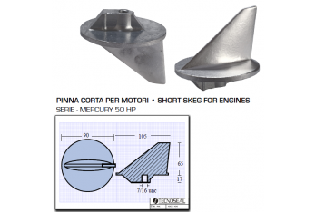 Pinna Corta per Motori Mercury 50 HP