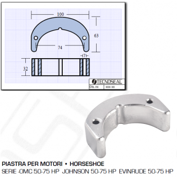 Piastra per Motori OMC Johnson Evinrude 50 75 HP