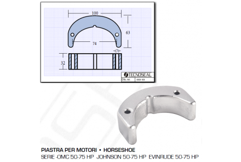 Piastra per Motori OMC Johnson Evinrude 50 75 HP