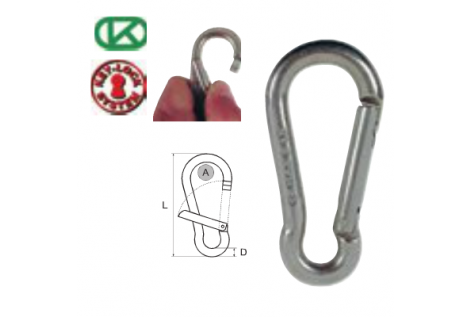Moschettone KONG Standard in Acciaio Inox AISI 316