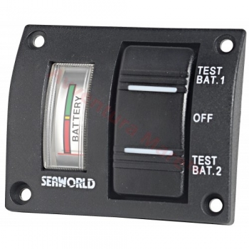 Pannello tester per 2 batterie con interruttore stagno
