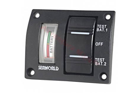 Pannello tester per 2 batterie con interruttore stagno