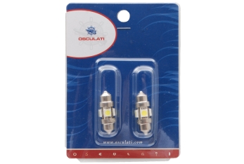 2 Lampadine LED a siluro 44 mm 3000 K 