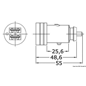 Adattatore presa corrente USB-A + USB-C 