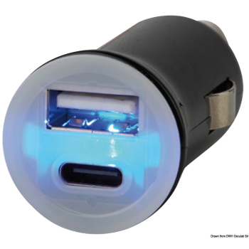 Adattatore presa corrente USB-A + USB-C 