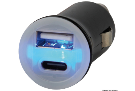 Adattatore presa corrente USB-A + USB-C 