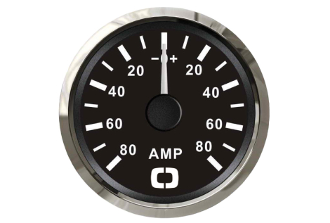 Amperometro con shunt 80 A nero/lucida 