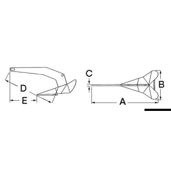 Ancora Delta 25 kg in acciaio zincato 