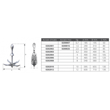 ANCORA OMBRELLO INOX KG.0,70