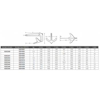 ANCORA TIPO BRUCE INOX 316 KG.2,5