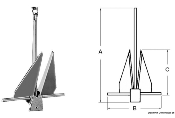 Ancora tipo Danforth 30 kg 