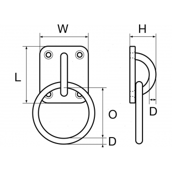 Anello su Piastra 4 Fori