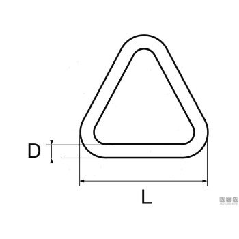 Anello triangolo d6x50mm inox< 