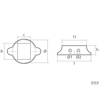 Anodo a collare lombardini saildrive l121mm in zinco