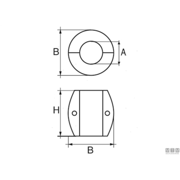 Anodo a collare per asse portaelica d40mm in zinco