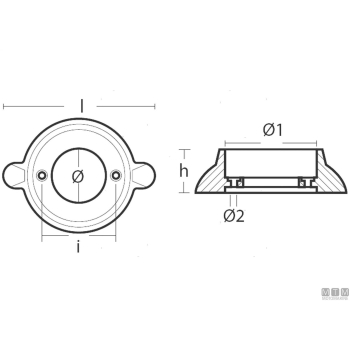 Anodo a collare per buck saildrive in zinco