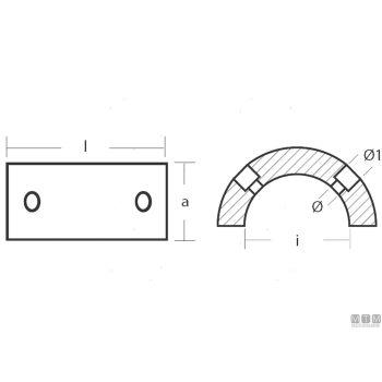 Anodo a collare per eliche gori b d80mm in zinco