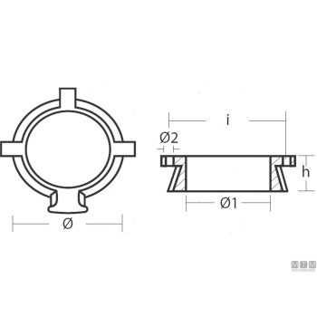 Anodo a collare per mercruiser alpha gen ii in alluminio