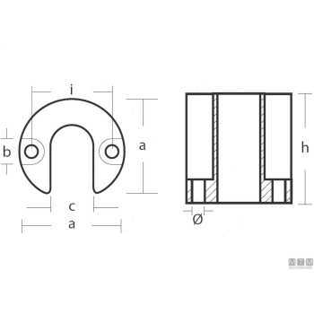 Anodo a collare per trim mercruiser bravo in zinco