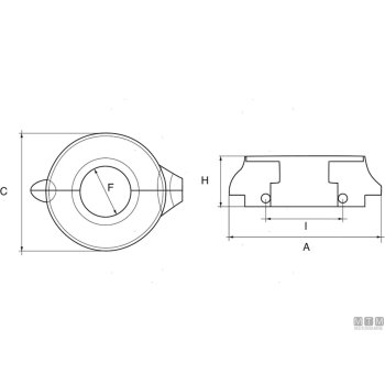 Anodo a collare per volvo saildrive 130/150 in alluminio