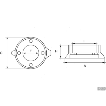 Anodo a collare per volvo saildrive l110mm in zinco