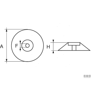 Anodo a flangia d140mm in zinco