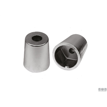 Anodo a ogiva con innesto esagonale d50mm in alluminio