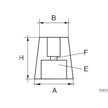 Anodo a ogiva con innesto esagonale d55mm in zinco