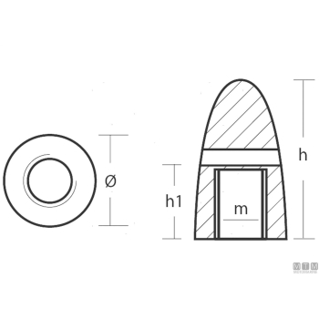 Anodo a ogiva con innesto filettato d3/4" in zinco