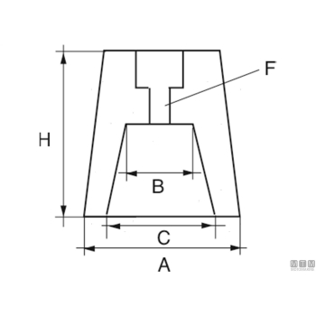 Anodo a ogiva d50mm in zinco