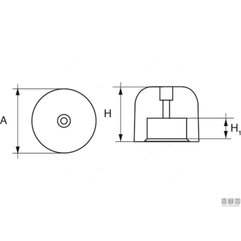 Anodo a ogiva esagonale per bow thruster vetus kgf 220 in zinco