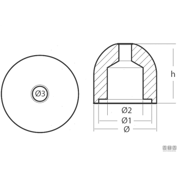 Anodo a ogiva per bow thruster max power in zinco