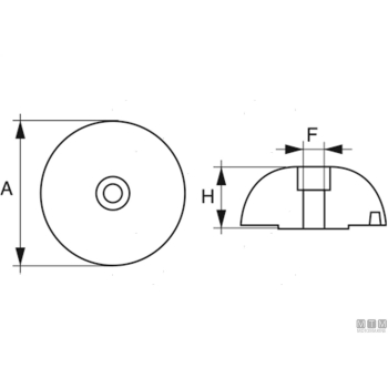 Anodo a ogiva per j-prop d89mm in zinco