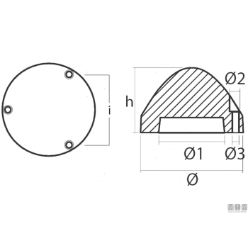 Anodo a ogiva per new max prop 3p d68mm in zinco