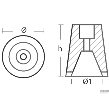 Anodo a ogiva per sole d35mm in zinco