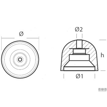 Anodo a ogiva pr inserto in acciaio inox bcs d84mm in zinco