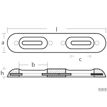 Anodo a piastra per fairline 1kg l320mm in alluminio