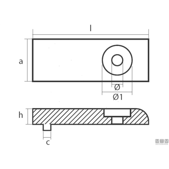 Anodo a piastra per mercury s 200/300 in zinco