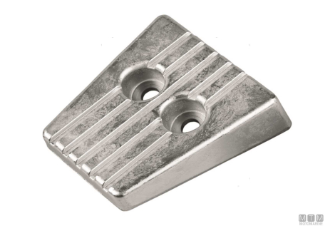 Anodo a piastra per piede volvo sx 90x100mm in alluminio