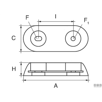 Anodo a piastra per vetus 1kg l150mm in zinco