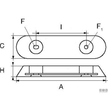 Anodo a piastra per vetus 2kg l247mm in zinco