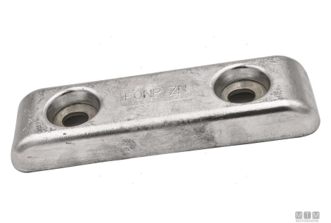 Anodo a piastra per vetus 5kg quadro l290mm in zinco
